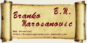 Branko Marošanović vizit kartica